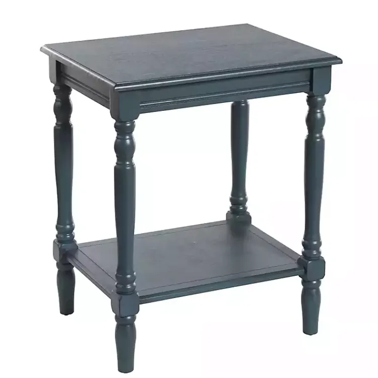 Kirklands Home Navy Wood Sybil Accent Table Blue Outlet