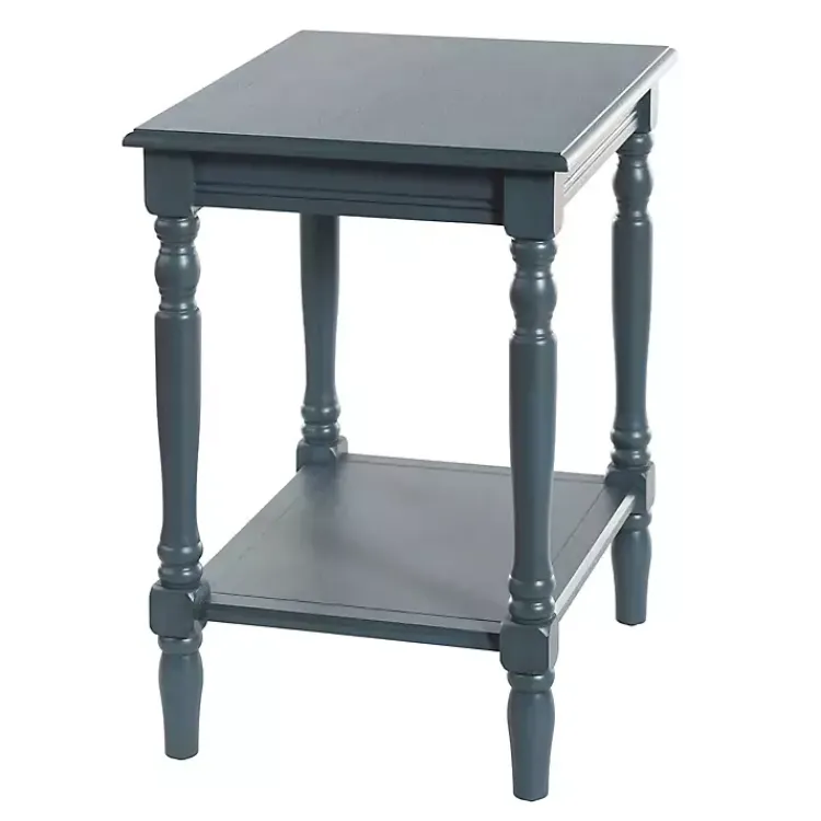 Kirklands Home Navy Wood Sybil Accent Table Blue Outlet
