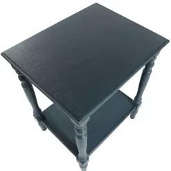 Kirklands Home Navy Wood Sybil Accent Table Blue Outlet