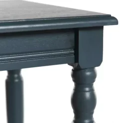 Kirklands Home Navy Wood Sybil Accent Table Blue Outlet