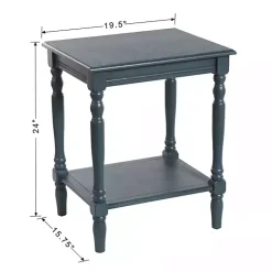 Kirklands Home Navy Wood Sybil Accent Table Blue Outlet