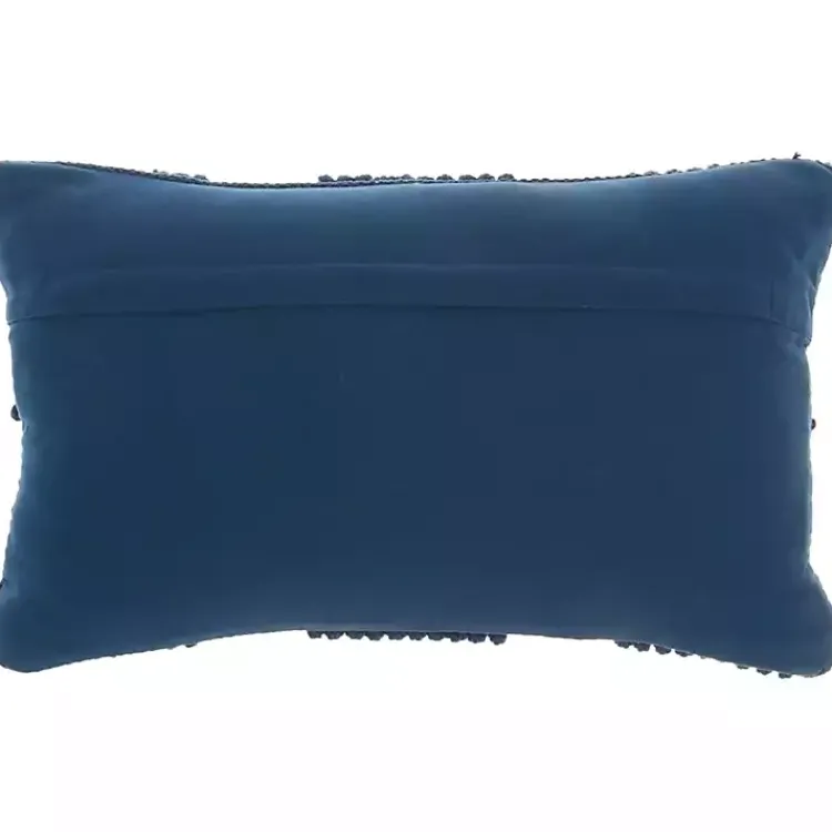 Pillows>Kirklands Home Navy Woven Diamonds Lumbar Pillow Blue