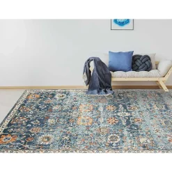 Kirklands Home Navy Bohemian Area Rug, 5x8 Blue Sale