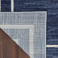 Kirklands Home Navy Bordered Indoor/Outdoor Accent Rug, 2x4 Blue Hot