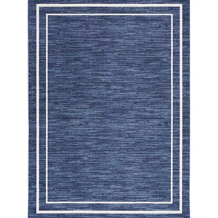 Kirklands Home Navy Bordered Indoor/Outdoor Area Rug, 5x7 Best