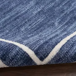 Kirklands Home Navy Bordered Indoor/Outdoor Area Rug, 5x7 Best