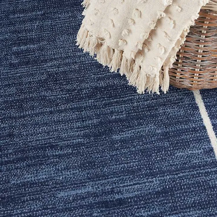 Kirklands Home Navy Bordered Indoor/Outdoor Area Rug, 5x7 Best