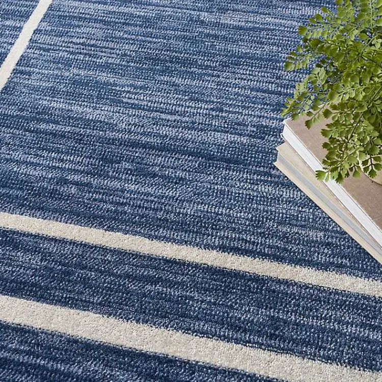 Kirklands Home Navy Bordered Indoor/Outdoor Area Rug, 8x10 Blue Best
