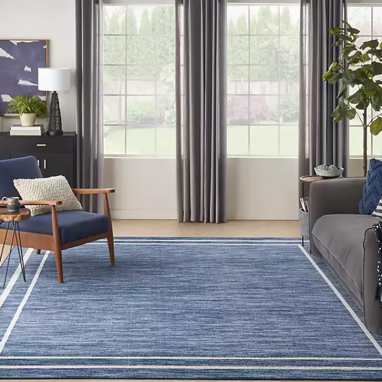 Kirklands Home Navy Bordered Indoor/Outdoor Area Rug, 8x10 Blue Best