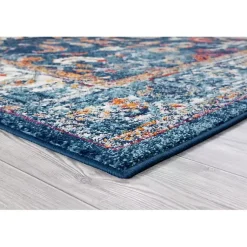 Kirklands Home Navy Bordered Pattern Area Rug, 5x7 Discount