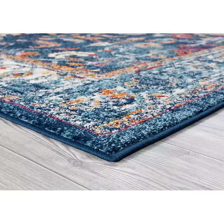 Kirklands Home Navy Bordered Pattern Area Rug, 5x7 Discount