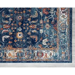 Kirklands Home Navy Bordered Pattern Area Rug, 5x7 Discount