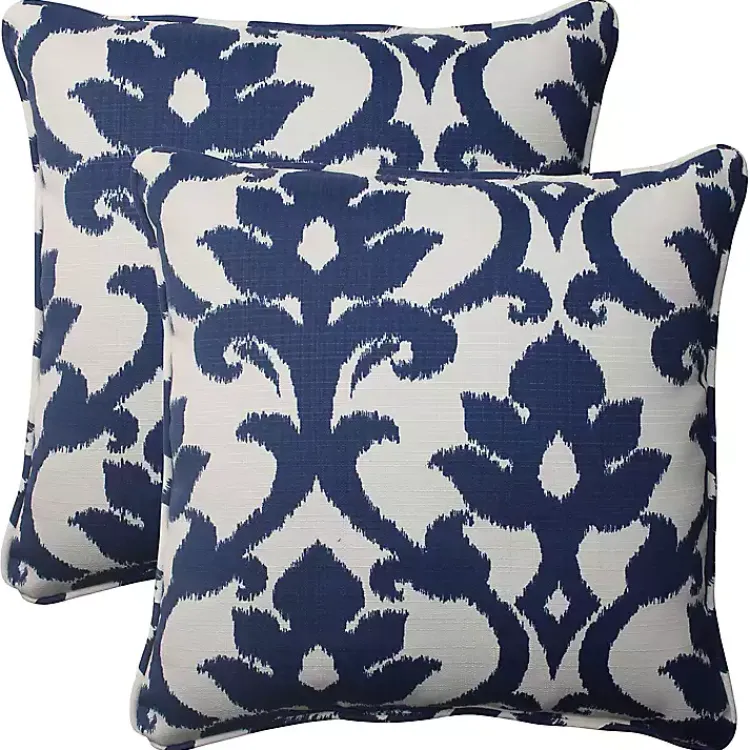 Kirklands Home Navy Bosco Outdoor Pillows, Set of 2 Blue Hot