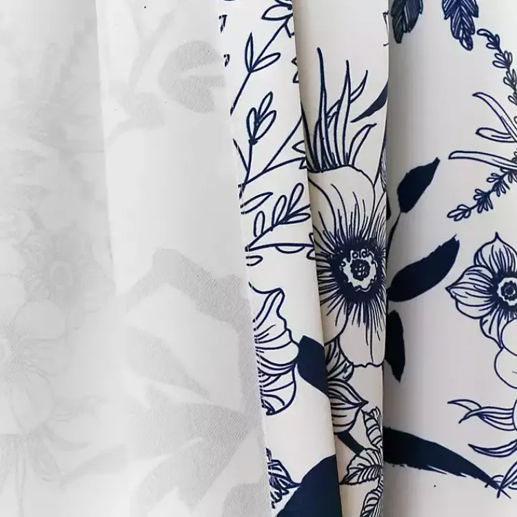 Kirklands Home Navy Botanical Garden Curtain Panel Set, 95 in. Blue Discount
