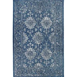 Kirklands Home Navy Botanical Hannah Indoor/Outdoor Rug, 4x7 Blue Online