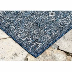 Kirklands Home Navy Botanical Hannah Indoor/Outdoor Rug, 4x7 Blue Online