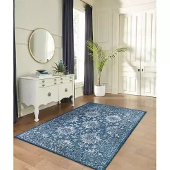 Kirklands Home Navy Botanical Hannah Indoor/Outdoor Rug, 7x9 Blue Discount