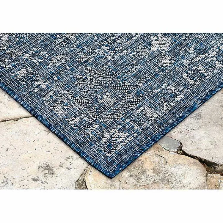 Kirklands Home Navy Botanical Hannah Indoor/Outdoor Rug, 7x9 Blue Discount
