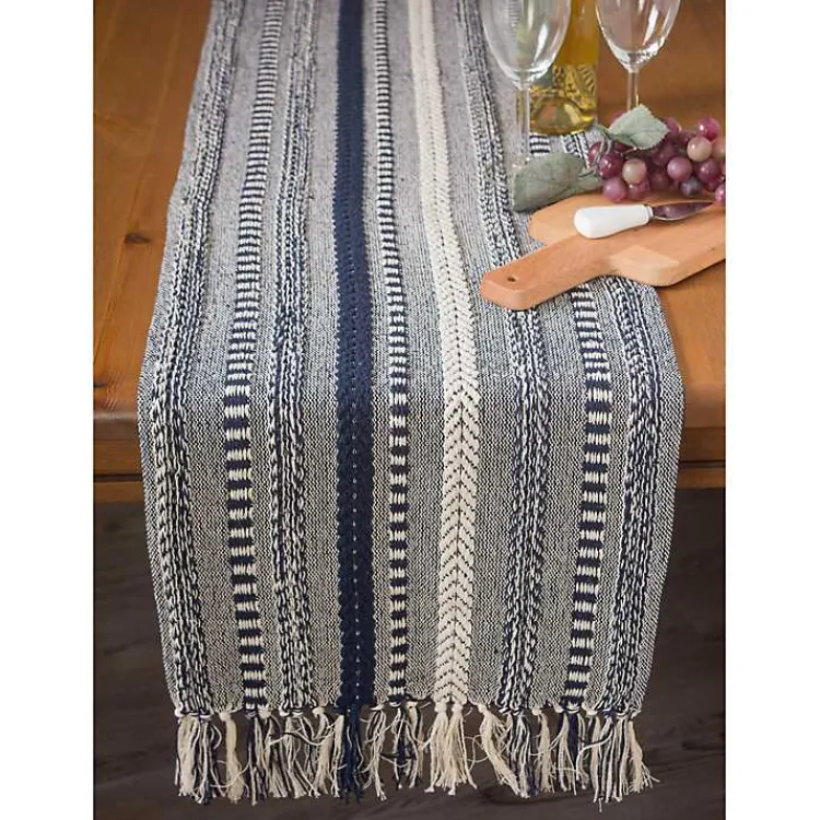 Kirklands Home Navy Braided Stripe Table Runner, 72 in. Blue Discount