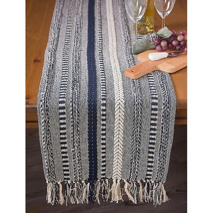 Kirklands Home Navy Braided Stripe Table Runner, 108 in. Blue Online