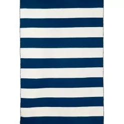 Kirklands Home Navy Cabana Stripe Indoor/Outdoor Area Rug, 5x7 Sale
