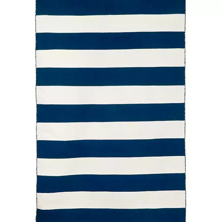 Kirklands Home Navy Cabana Stripe Indoor/Outdoor Area Rug, 5x7 Sale