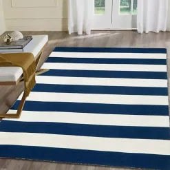 Kirklands Home Navy Cabana Stripe Indoor/Outdoor Area Rug, 5x7 Sale