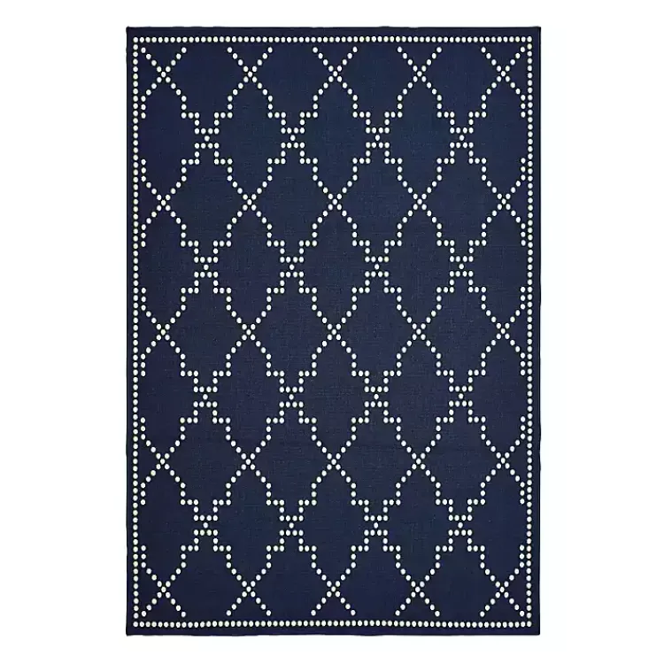 Kirklands Home Navy Caden Outdoor Area Rug, 5x7 Hot