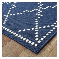 Kirklands Home Navy Caden Outdoor Area Rug, 5x7 Hot
