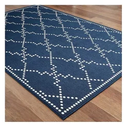 Kirklands Home Navy Caden Outdoor Area Rug, 5x7 Hot
