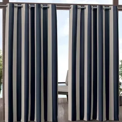 Kirklands Home Navy Canopy Outdoor Curtain Panel Set, 96 in. Hot