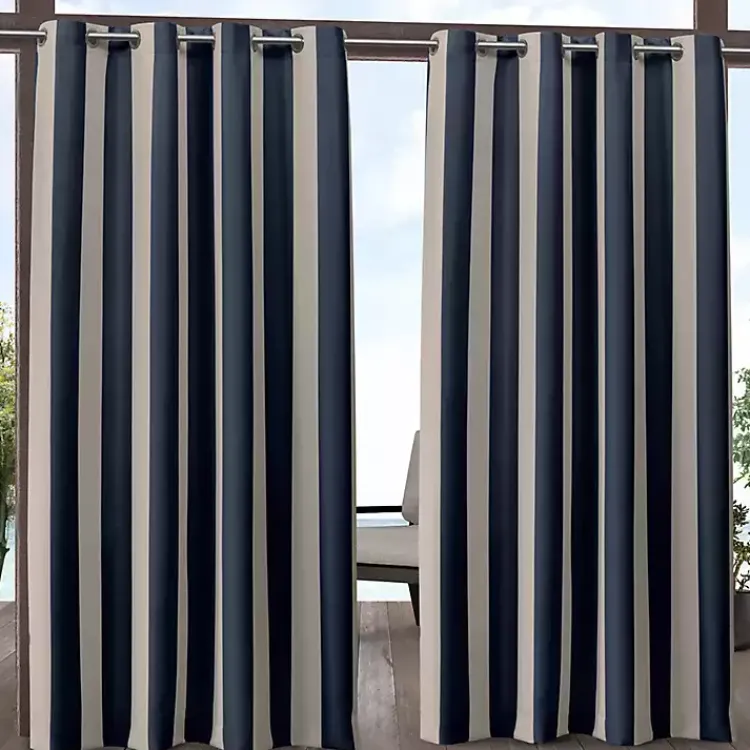 Kirklands Home Navy Canopy Outdoor Curtain Panel Set, 96 in. Hot