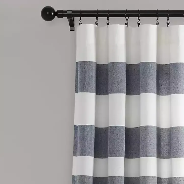 Kirklands Home Navy Cape Cod Stripe Curtain Panel Set, 84 in. Sale