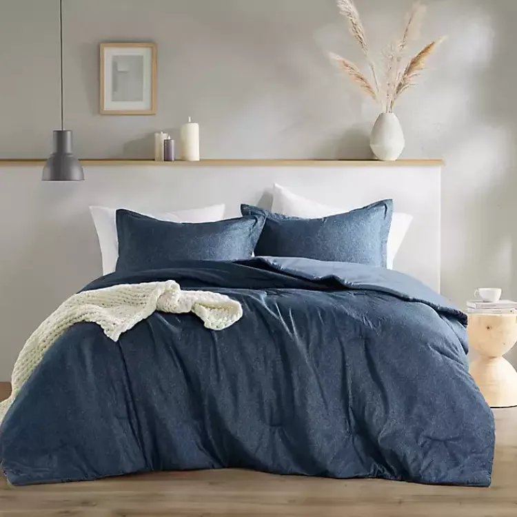 Kirklands Home Navy Chambray 3-pc. Full/Queen Comforter Set Blue Sale