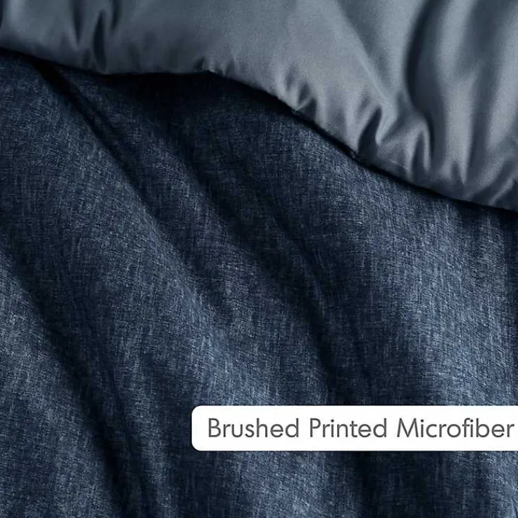 Kirklands Home Navy Chambray 3-pc. King Comforter Set Blue New