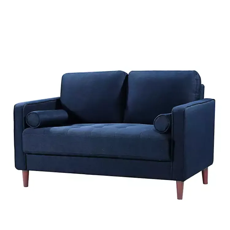 Kirklands Home Navy Chelsea Modern Loveseat Blue New