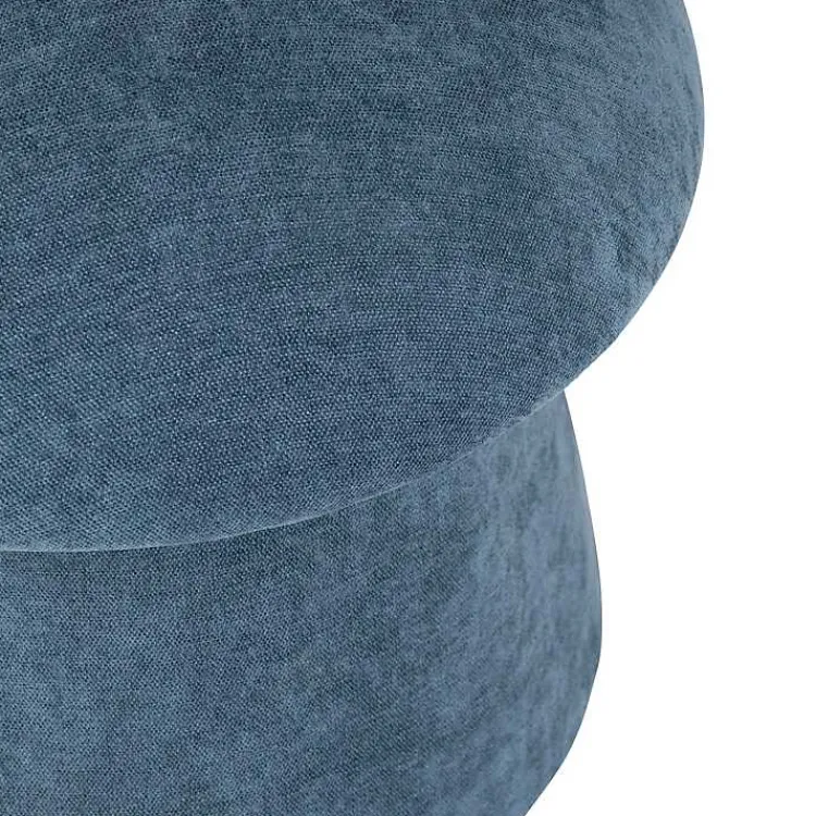 Kirklands Home Navy Chenille Mushroom Storage Ottoman Blue