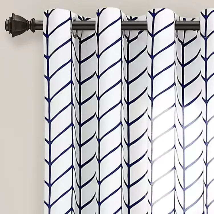 Kirklands Home Navy Chevron 2-pc. Panel Curtain Set, 84 in. Outlet