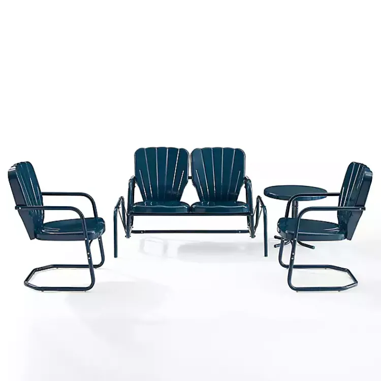 Kirklands Home Navy Clamshell 4-pc. Outdoor Furniture Set Blue New