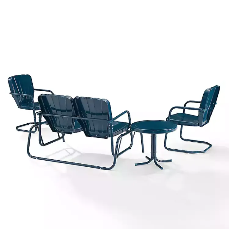 Kirklands Home Navy Clamshell 4-pc. Outdoor Furniture Set Blue New