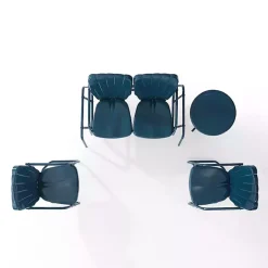 Kirklands Home Navy Clamshell 4-pc. Outdoor Furniture Set Blue New
