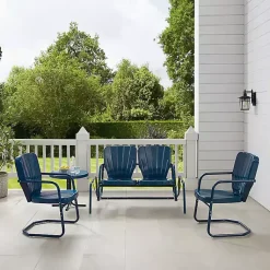 Kirklands Home Navy Clamshell 4-pc. Outdoor Furniture Set Blue New