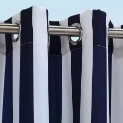 Kirklands Home Navy Coastal Stripe Outdoor Curtain Panel, 84 in.