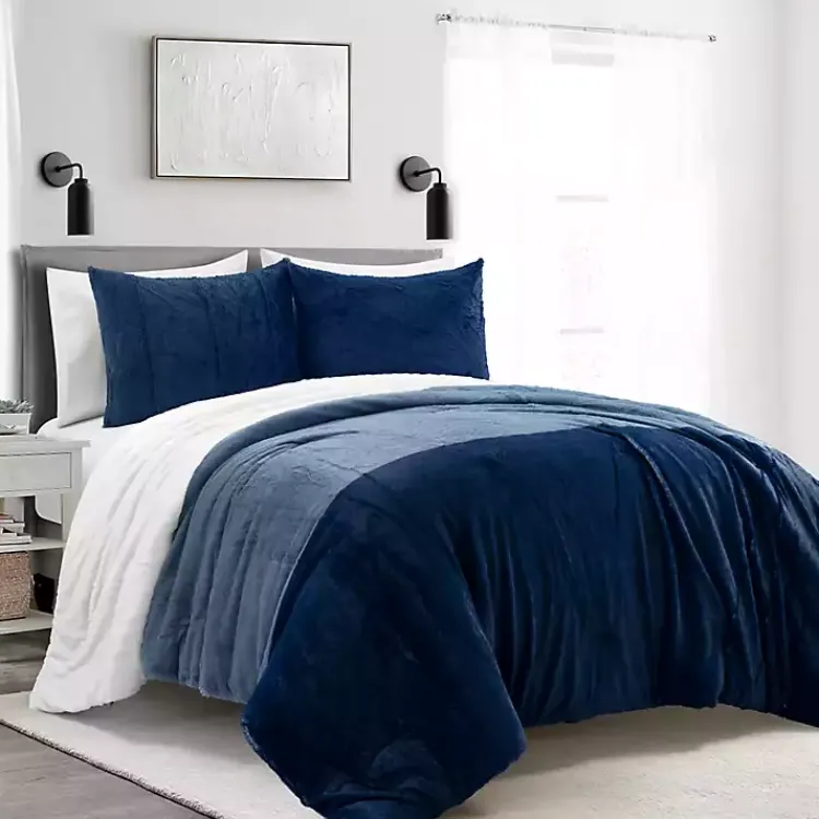 Kirklands Home Navy Color Block 3-pc. Full/Queen Comforter Set Blue Best