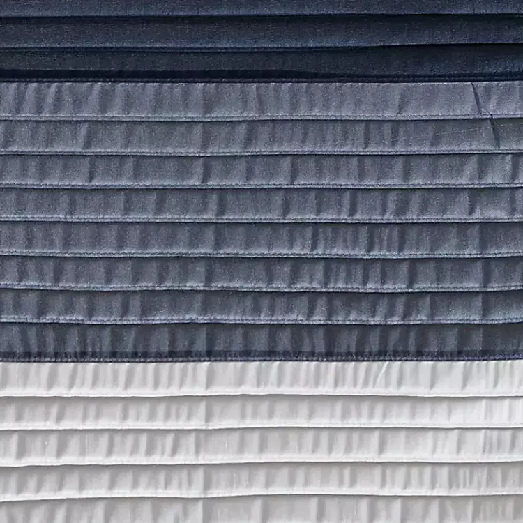 Kirklands Home Navy Colorblock Silky Shower Curtain Blue New
