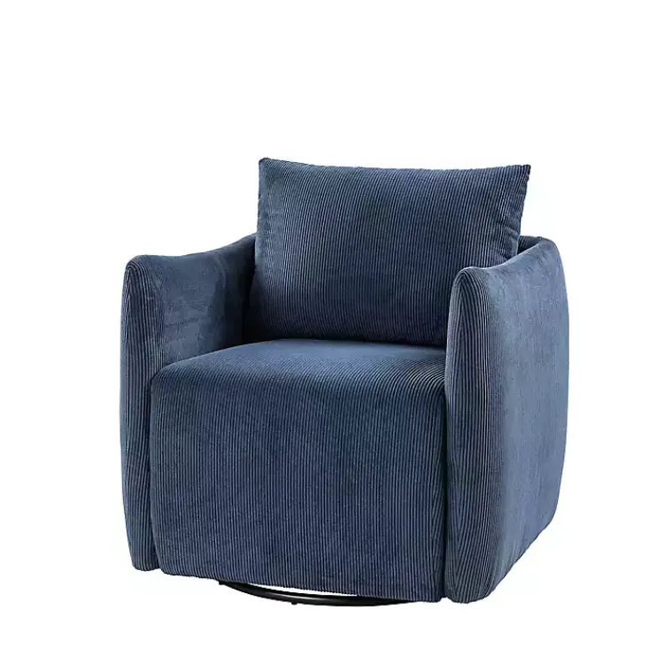Kirklands Home Navy Corduroy Swivel Accent Chair Blue Online