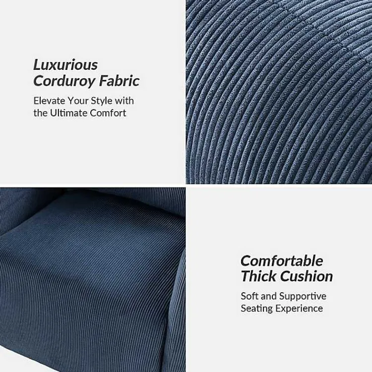 Kirklands Home Navy Corduroy Swivel Accent Chair Blue Online