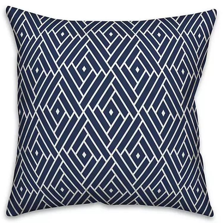 Kirklands Home Navy Diamond Geo Outdoor Pillow Blue Online
