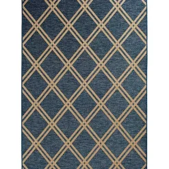 Kirklands Home Navy Diamond Indoor/Outdoor Area Rug, 5x7 Blue