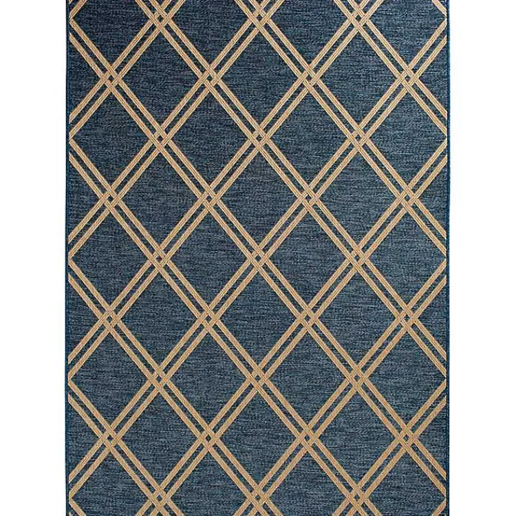 Kirklands Home Navy Diamond Indoor/Outdoor Area Rug, 5x7 Blue